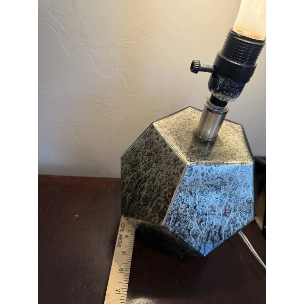 Glads Table Office Lamp metallic, silver, geometric 15